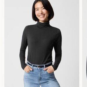 J. Crew Tisse Turtleneck Navy and Silver Striped